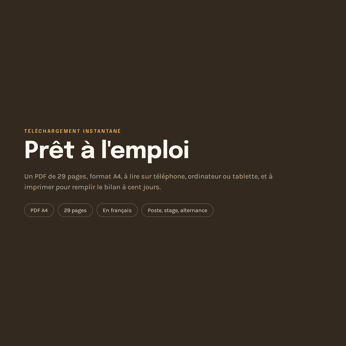 Tes 100 Premiers Jours