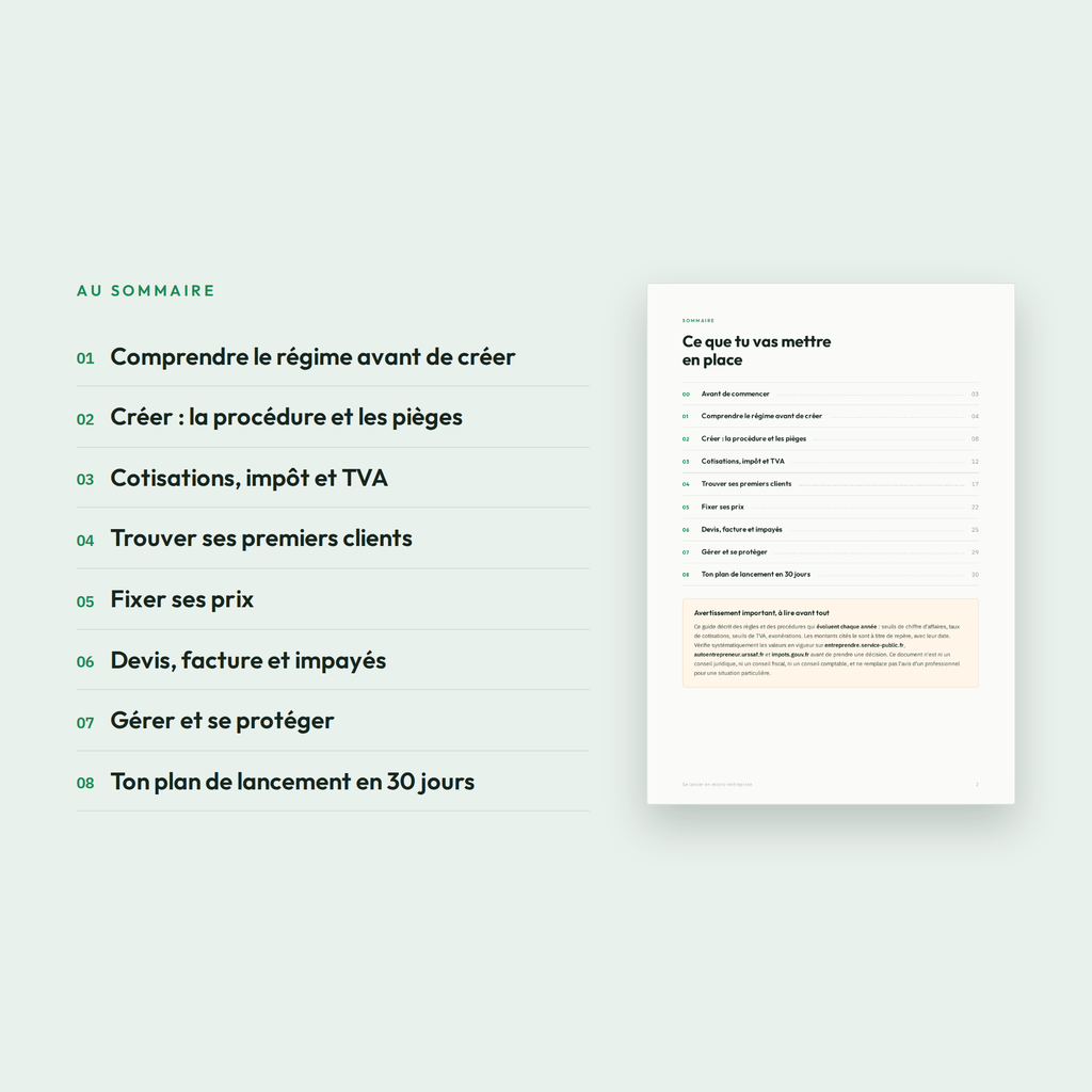 Se lancer en micro-entreprise — Guide PDF