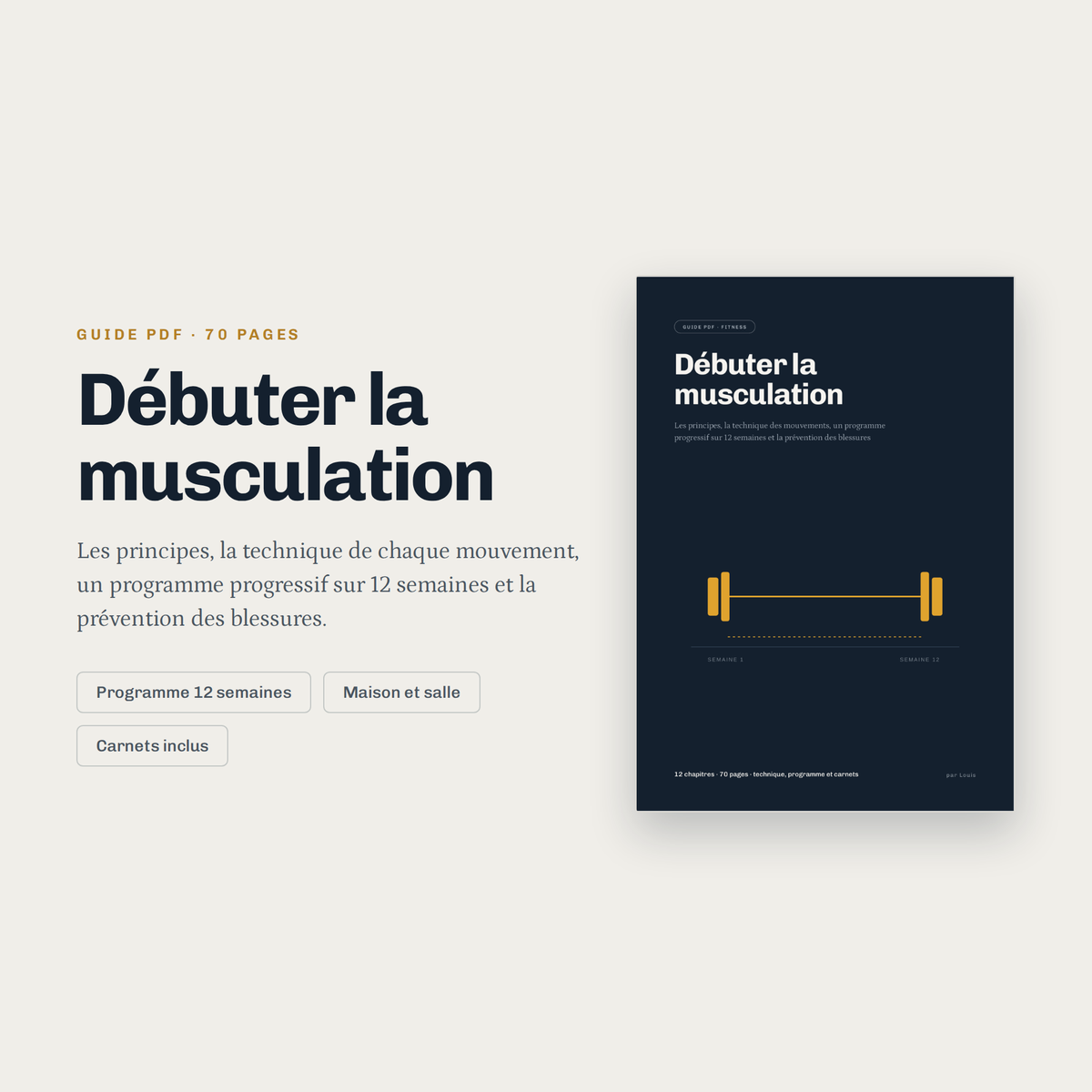 Guide Débuter la musculation — couverture PDF