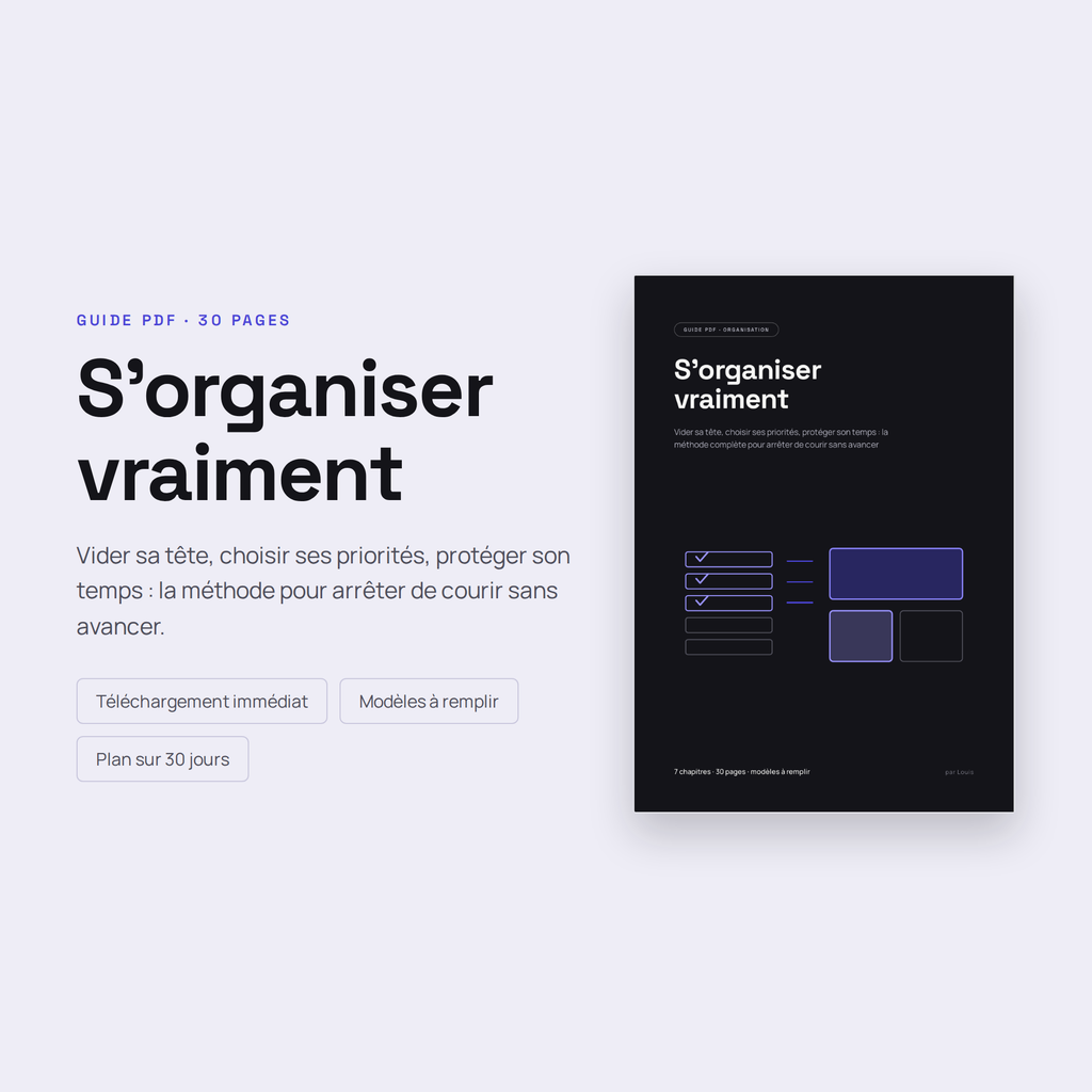 S'organiser vraiment — Guide PDF