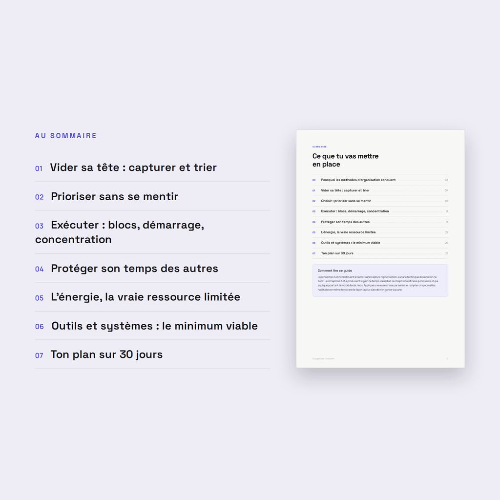 S'organiser vraiment — Guide PDF