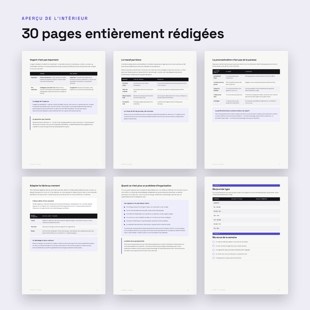 S'organiser vraiment — Guide PDF