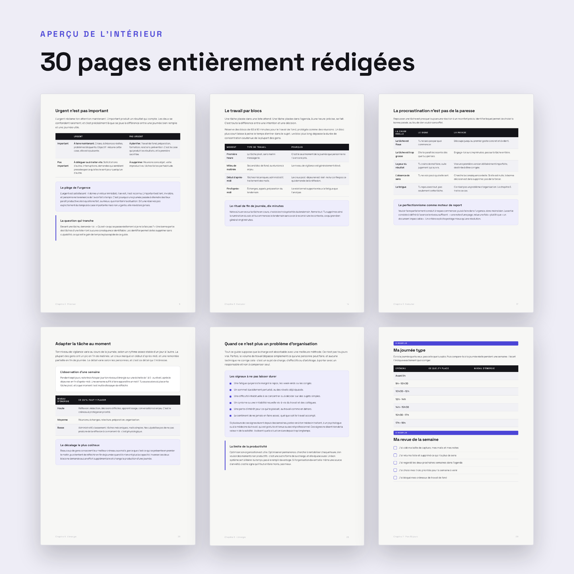 S'organiser vraiment — Guide PDF